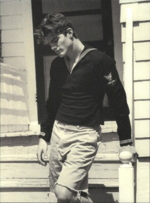 1999 Bruce Weber Male Model Peter Johnson Cutoff Pants Navy Art Photo Gravure