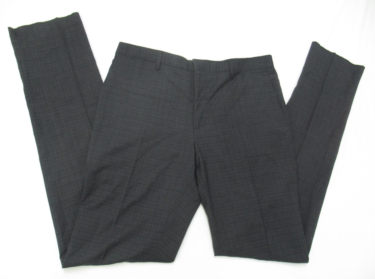 Burberry London Wool Dress Pants Mens EU 52R US 42R Gray Black