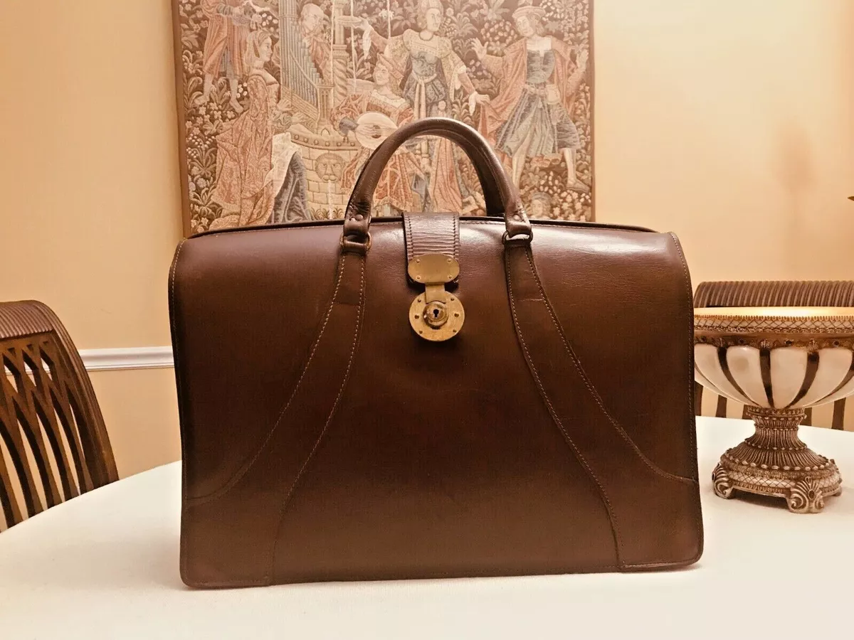 BARROW & HEPBURN Gladstone Leather Briefcase / Doctor-Lawyer