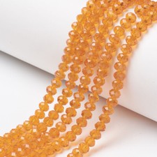 50 Orange Glass Beads 6mm Faceted Rondelle Abacus Halloween Jewelry Supplies