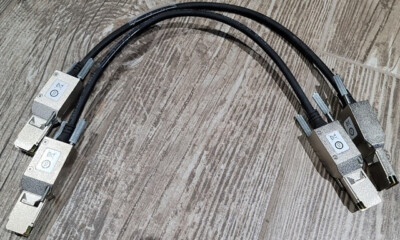 LOT OF 2 Cisco Systems STACK-T2-50CM V02 Stacking Cable 3650 Series 800-40805-02