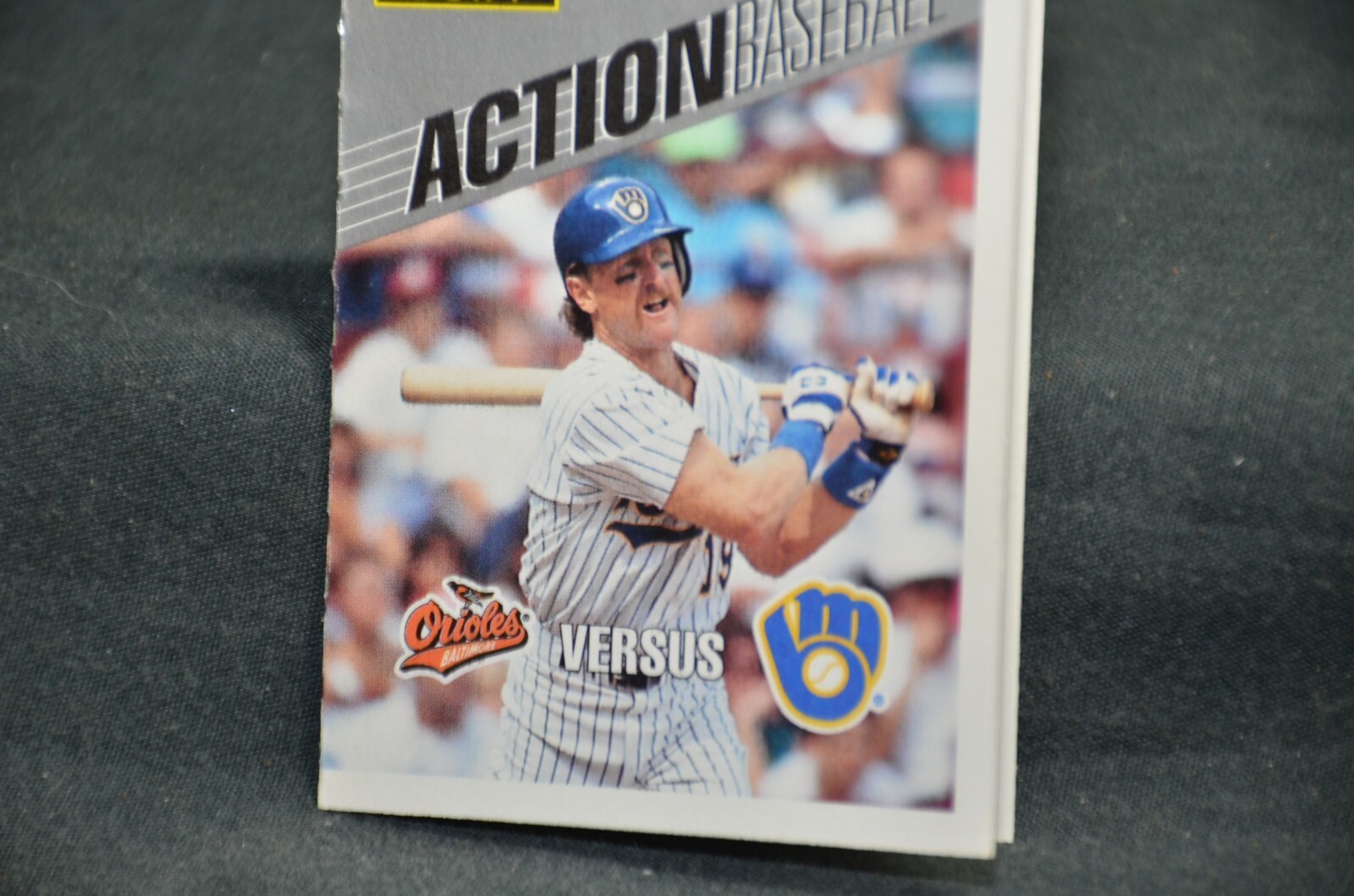 1993 leaf triple play action baseball card game Orioles vs Brewers card