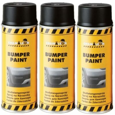 Bumper Paint Schwarz 3 x 400ml Stoßstangen Farbe Spray Lack Kunststoff Chamäleon