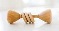 Wooden Baby Rattle Toy Natural Non Toxic Made in USA Banner Toys Eco Friendly