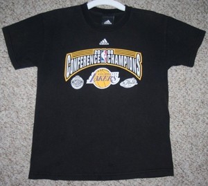 Adidas La Lakers Tee T Shirt Boys Solid Black Yellow Medium Short Sleeve Top Ebay