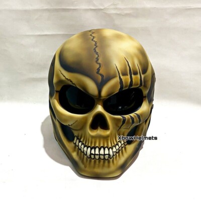 GEAT SKULL MOTORCYCLE HELMET CLASSIC CRACK STYLE (DOT & ECE CERTIFIED)