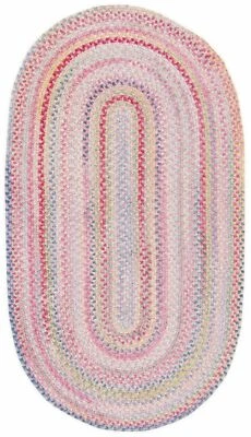 Capel Rugs Soft Cotton Chenille Country Braided Rug Babys Breath Tea Rose 510
