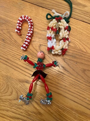 Vintage Lot of Hand Crafted Christmas Ornaments 1970s Girl Scout