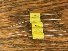 Qty 5 New .022 uf 2000v Yellow Film Capacitors Guitar Tube Amp Axial 2kv MPT