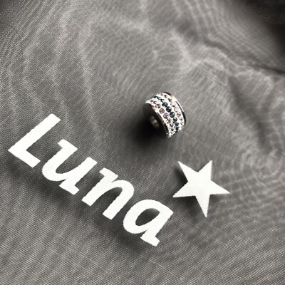 Luna Bead neu silbet/blau mit sarowski steine