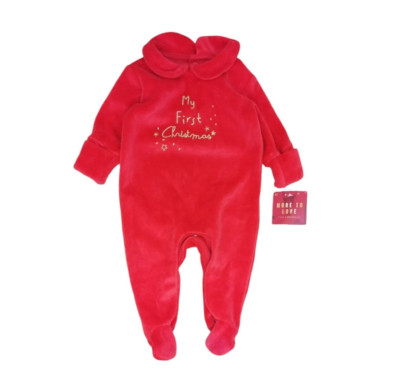 Matalan Unisex Baby & Kleinkind Neugeborenes Baby My First Christmas Einteiler Strampler
