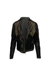 Givenchy Studded Biker Jacket In Black Leather Fr42