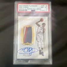 2017-18 Flawless 3 Color Vertical Patch Gold 3/10 Joel Embiid #VP-JE Auto PSA 8