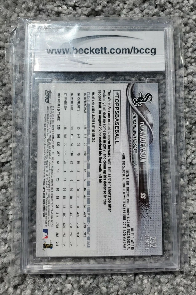 2018 TOPPS TIM ANDERSON Toys R Us PURPLE #252 BCCG BGS 10 SGC 10 GEM EXCLUSIVE  - Image 2 of 3