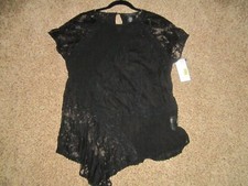 Karen Kane Black multi lace top NEW Size L