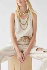 BDG Urban Outfitters Layne Semi-Sheer Knit Tank Tunic Top Crochet Lace M 234651