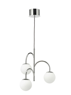 IKEA SIMRISHAMN Pendant Lamp, 3-Armed, Chrome-Plated/Opal White