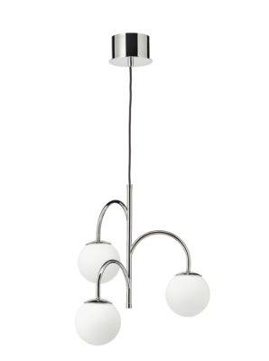 IKEA SIMRISHAMN Pendant Lamp, 3-Armed, Chrome-Plated/Opal White
