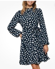 GRACE KARIN Women's Tiered Dress Casual Shirt Stand Collar Long Sleeve Sz L