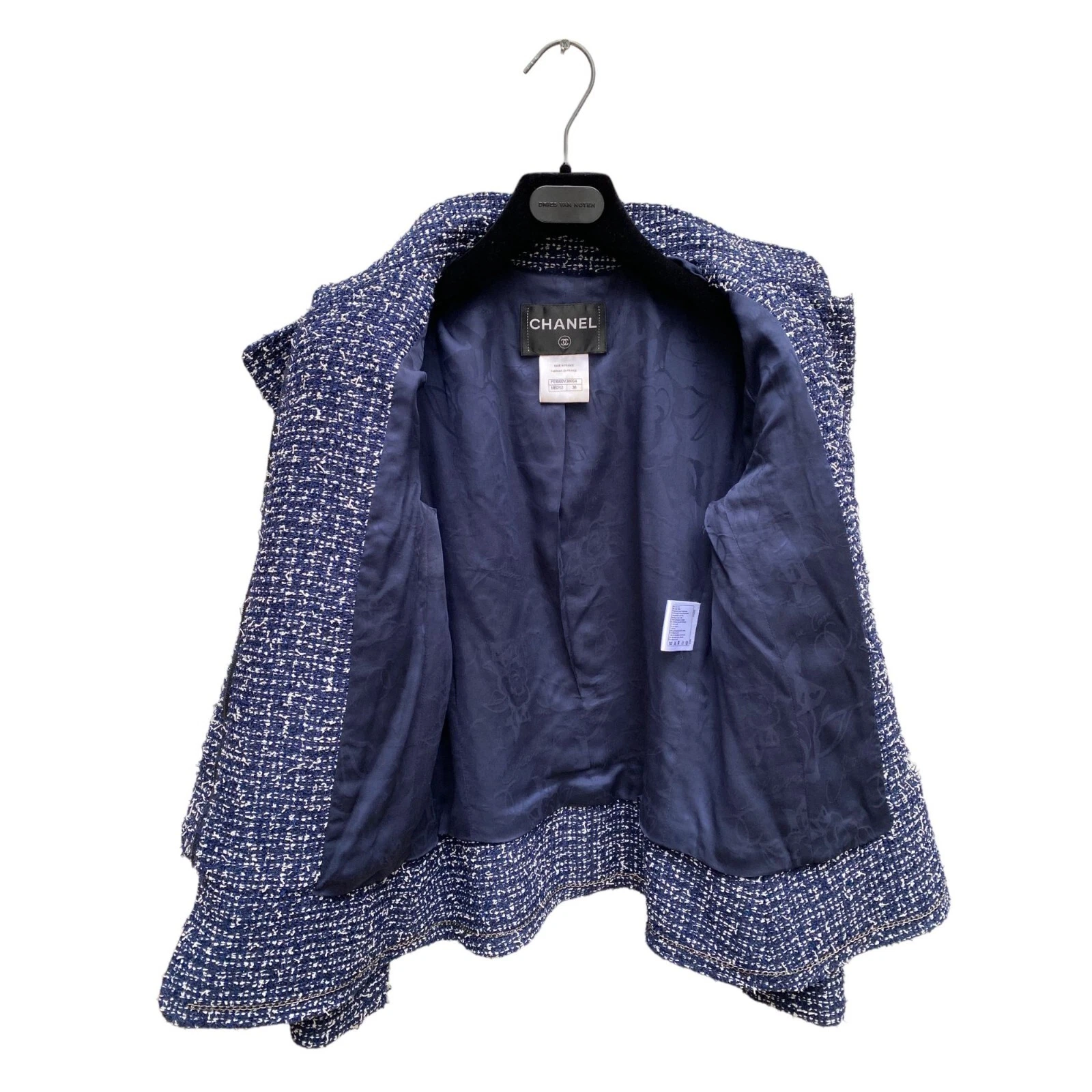 Giacca in tweed blu navy Chanel taglia 36 S