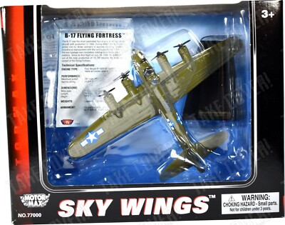 Motormax Skywings - B-17 Flying Fortress - USAAF Bomber - Diecast Flugzeug Spielzeug