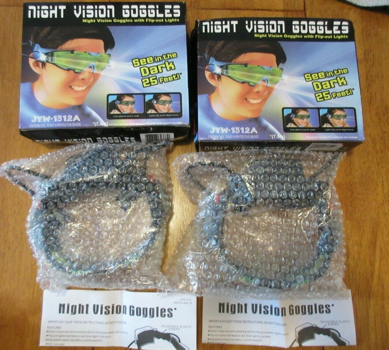 Goggles W/ Flip-out Lights 25 Feet Jyw-1312a