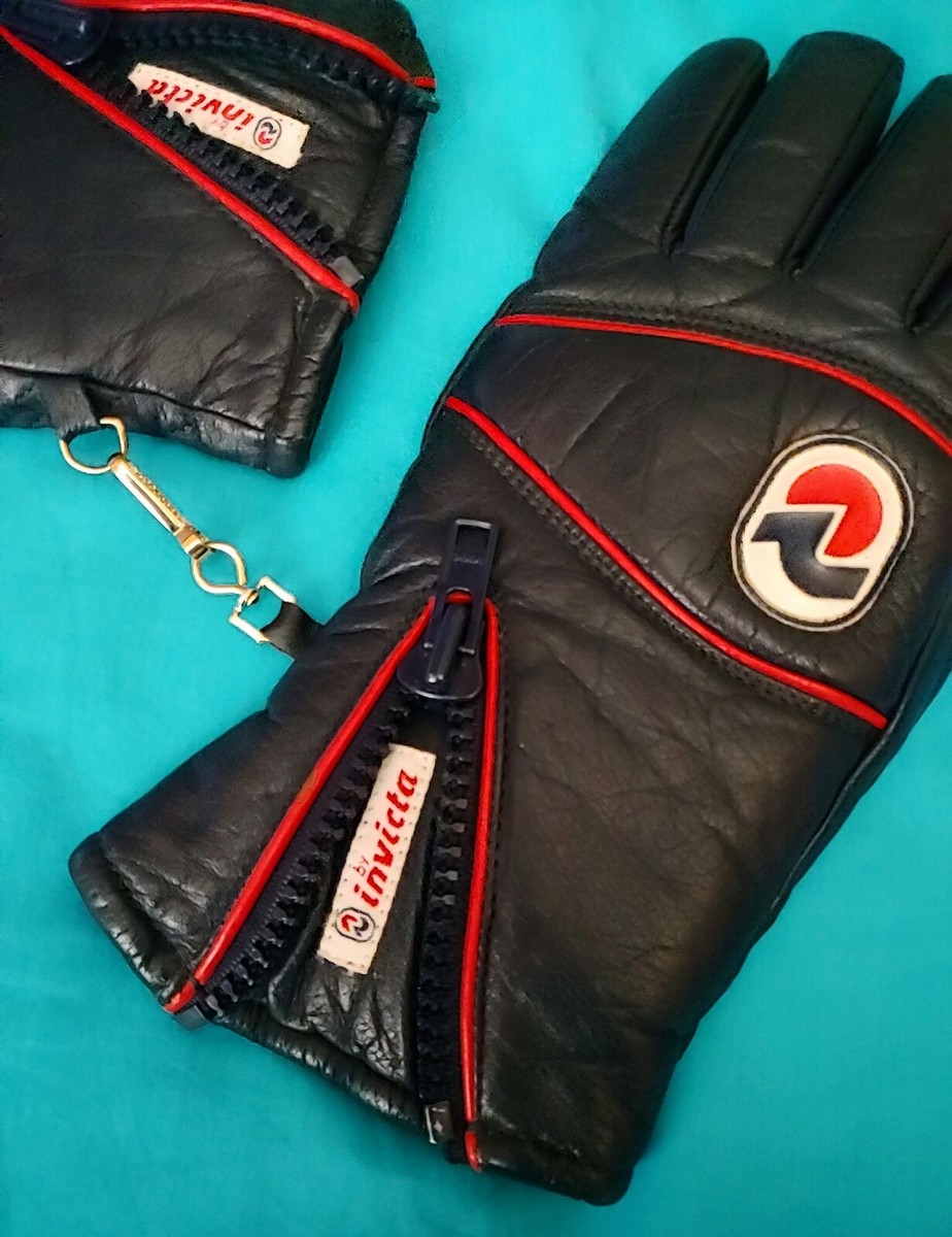 Gants De Ski Vintage Invicta Années 80 - Cuir, Doublure Polyester, Taille 7 (environ M) - Neufs Rares