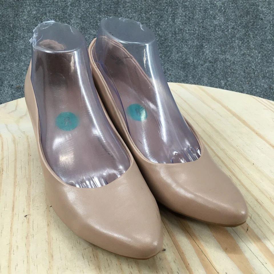 Sapatos femininos Easy Spirit 8M Nolene casual salto de couro sintético bege - Imagem 3 de 4