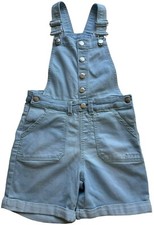 DKNY Denim Shortalls Girls size 7 Jean Dungarees Shorts Overalls in Light Blue
