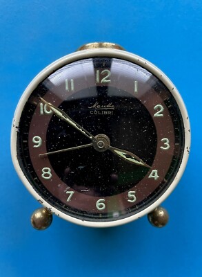 COLIBRI Blech WECKER Mauthe KUGEL Uhr 50 60 70 Flip CLOCK Space AGE Design  POP