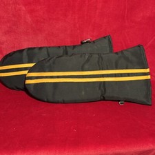 Vintage 70s Striped Lined Snowmobiling Snowmobile Winter Mittens Gloves Japan M
