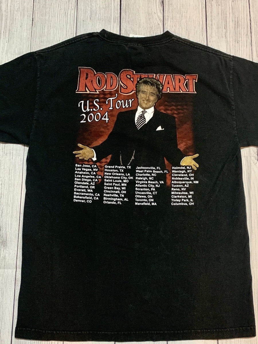 Rod Stewart Concert T-Shirt Men's Size L Large Double-Sided US