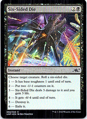 Six-Sided Die Magic The Gathering Unfinity Foil Light Play