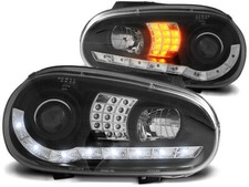 FARI FANALI ANTERIORI VW GOLF 4 97-04 DAYLIGHT INTERNO NERO LED H1 H1
