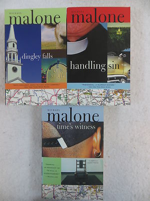 Lot of 3 Michael Malone HANDLING SIN TIME'S WITNESS & DINGLEY FALLS Sourcebooks