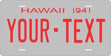 Hawaii 1941 License Plate Personalized Custom Auto Bike Motorcycle Moped Key Tag