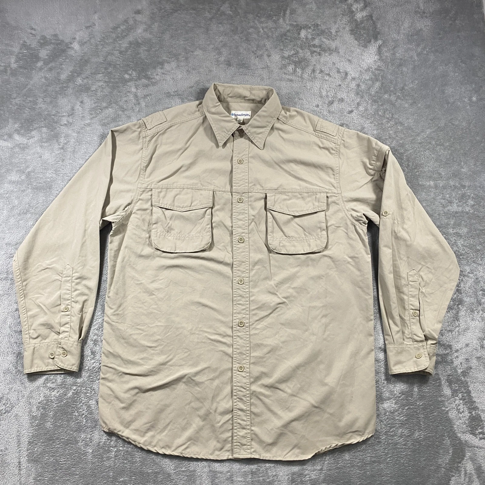 Vtg TravelSmith Safari Field Shirt Mens L Tan Nylon Hiking Utility Outdoor Y2K
Opens in a new window
