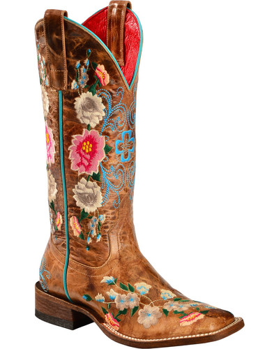 Macie Bean Women's Rose Garden Western Boot - Broad Square Toe - M9012