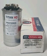 Titan HD Motor Run Dual Capacitor PRCFD353A 35 3 MFD 440 / 370VAC Round