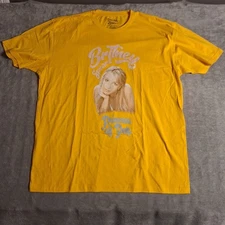 BRITNEY SPEARS PRINCESS OF POP T-SHIRT YELLOW COTTON SHORT SLEEVE SIZE 2XL 