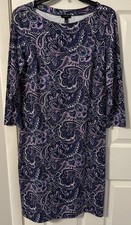 Talbots Women’s Dress Size Medium Multicolor 3/4 Sleeve - Beautiful