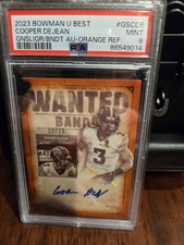 Cooper DeJean 2023 Bowman Best  Wanted Orange Auto 10 /25.  Die Cut. Super Bowl