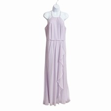 Davids Bridal Celebrate High Neck Chiffon Maxi Dress 12 NWT Wedding Black Tie