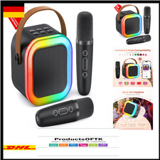 Karaoke Maschine Kinder 2 Mikrofone Bluetooth 4 Stunden Batterie