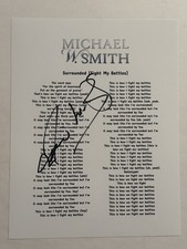 MICHAEL W SMITH SIGNED LYRIC SHEET SIGNED CHRISTIAN SINGER AUTOGRAPHED COA