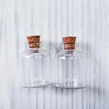 Clear 15ml Tiny Glass Bottles with Corks 30x40 mm Empty Vials Wedding Favors