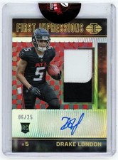 2022 PANINI ILLUSIONS DRAKE LONDON #109 FIRST IMPRESSIONS ROOKIE PATCH AUTO /25