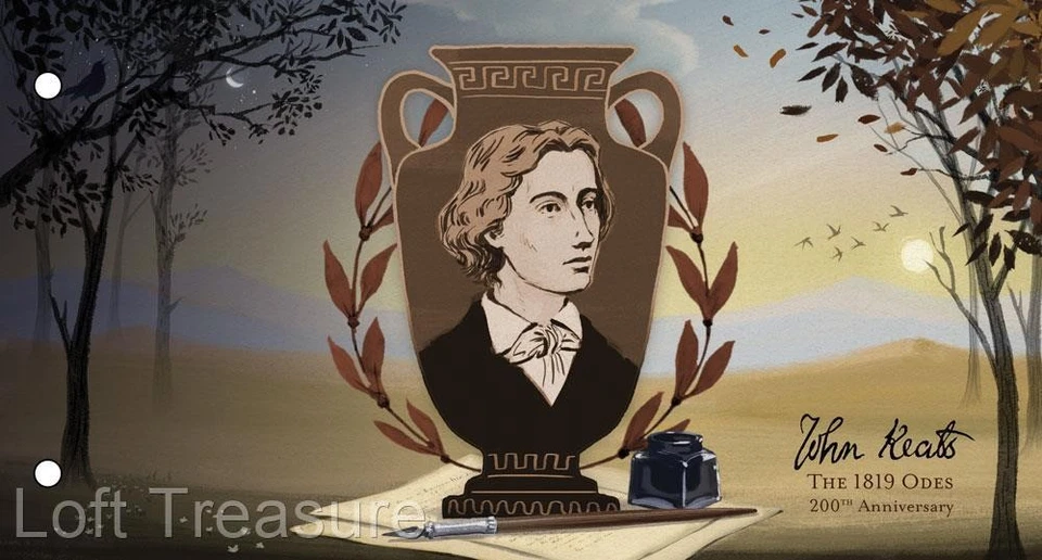 Alderney Stamps: "Odes of John Keats - Bicentenary" Presentation Pack 2019 - Image 3 of 4
