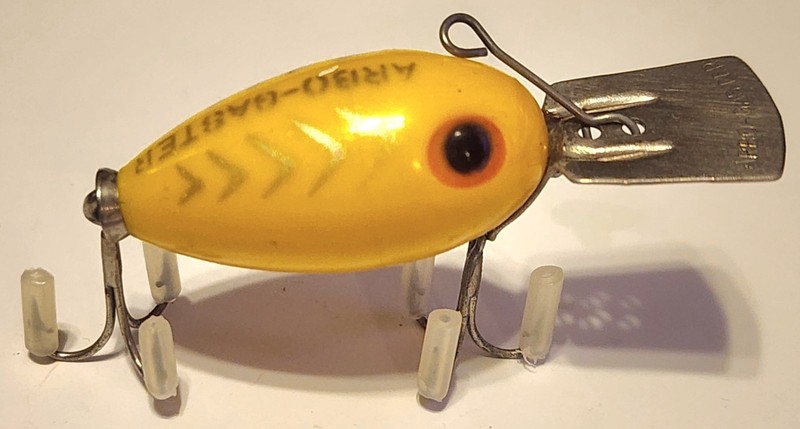 Vintage Fred Arbogast Arbo-Gaster Yellow Shore XRay Minnow Deep-Diving Floating