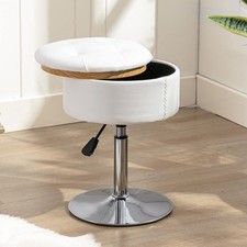 LUE BONA 360 Swivel Vanity Stool Chair for Makeup Room, Height White